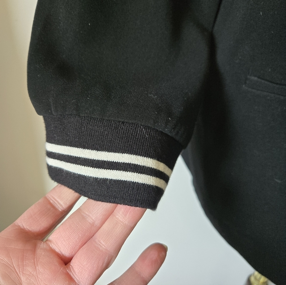 MOLLY BRACKEN  Black lightweight Blazer with Striped Racing Trim. Size XL - Picture 4 of 13